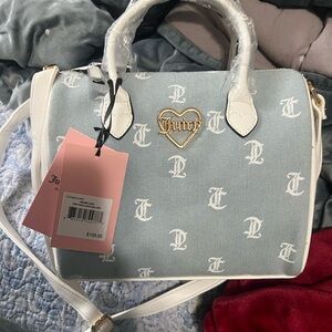 Juicy Couture Light Blue and White Satchel